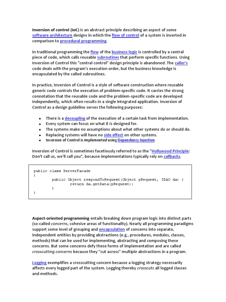 Software Architecture Flow of Control Procedural Programming Flow ...