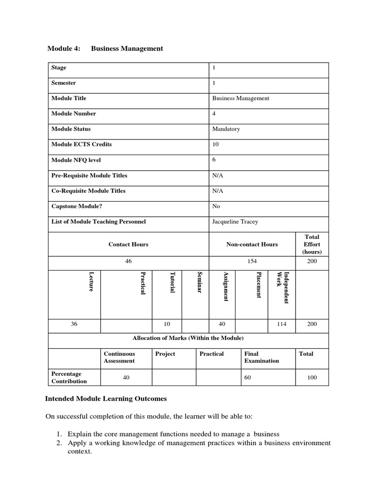 Module 4 Business Management Pdf Learning Lecture