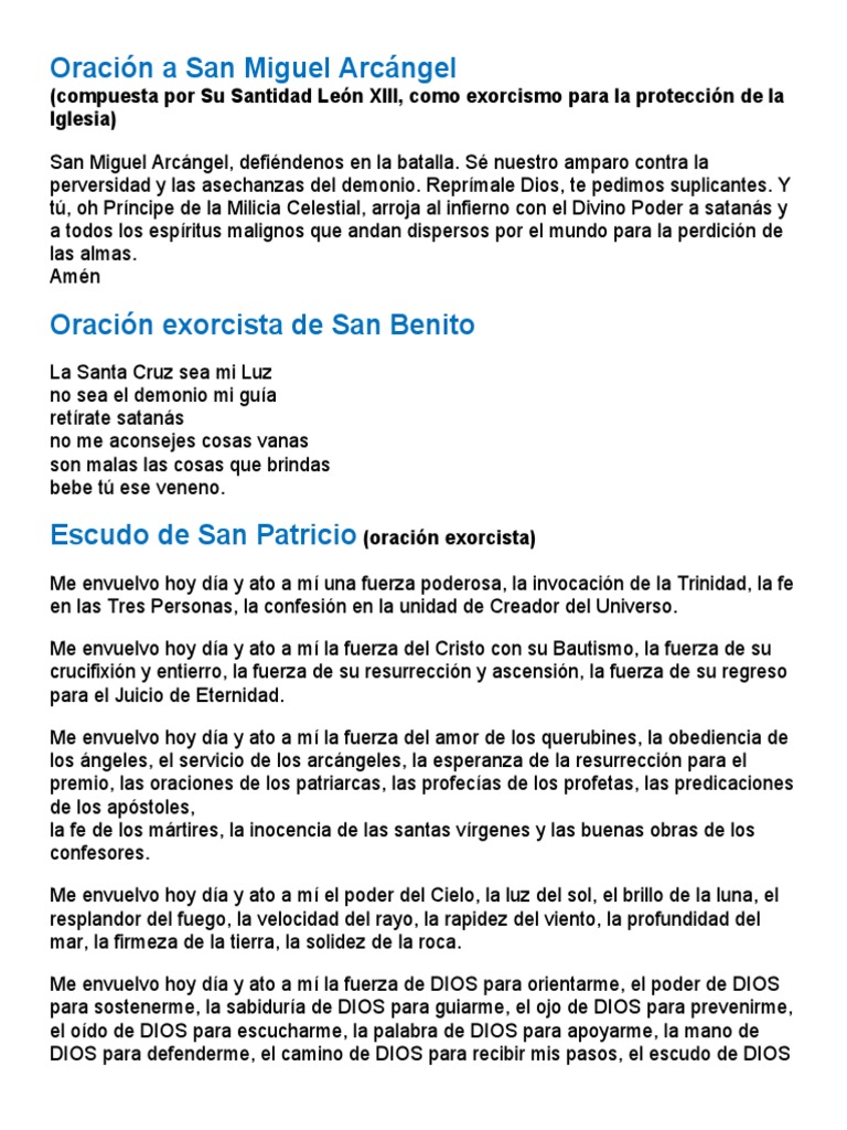Oraciones de Protección y Liberación | PDF | Oración | Creencia ...