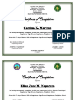 Certificate of Sts
