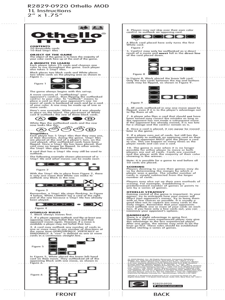 Othello MOD Instructions PDF Gaming Entertainment