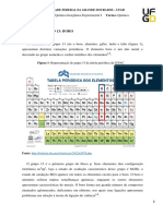 Prática 02 - GRUPO 13: BORO: DISCIPLINA: Química Inorgânica Experimental I Turma: Química