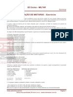 SEPARAÇÃO DE MISTURAS Exercícios - PDF Download Grátisok
