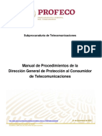 Manual de Procedimientos de La Direccion General de Proteccion Al Consumidor de Telecomunicaciones