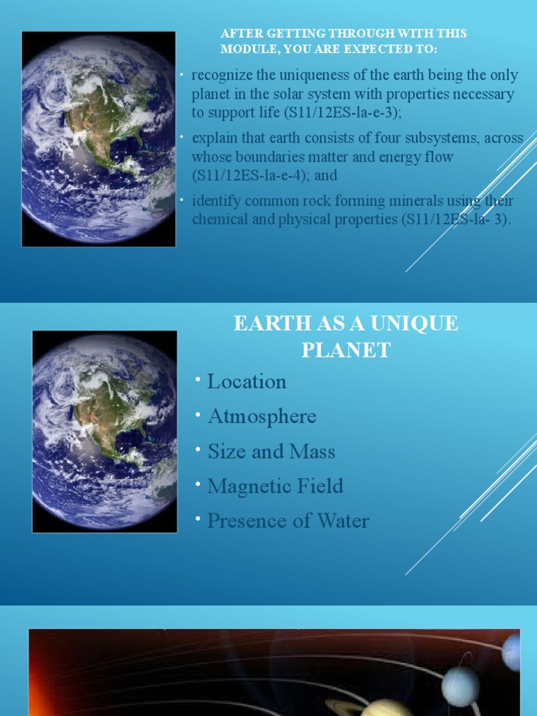 Unique Characteristics of Earth | PDF | Earth | Atmosphere