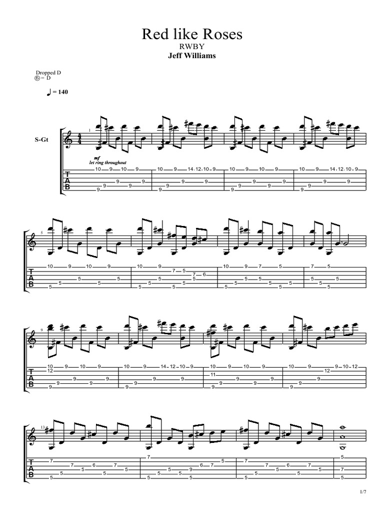 RWBY - Red Like Roses | PDF