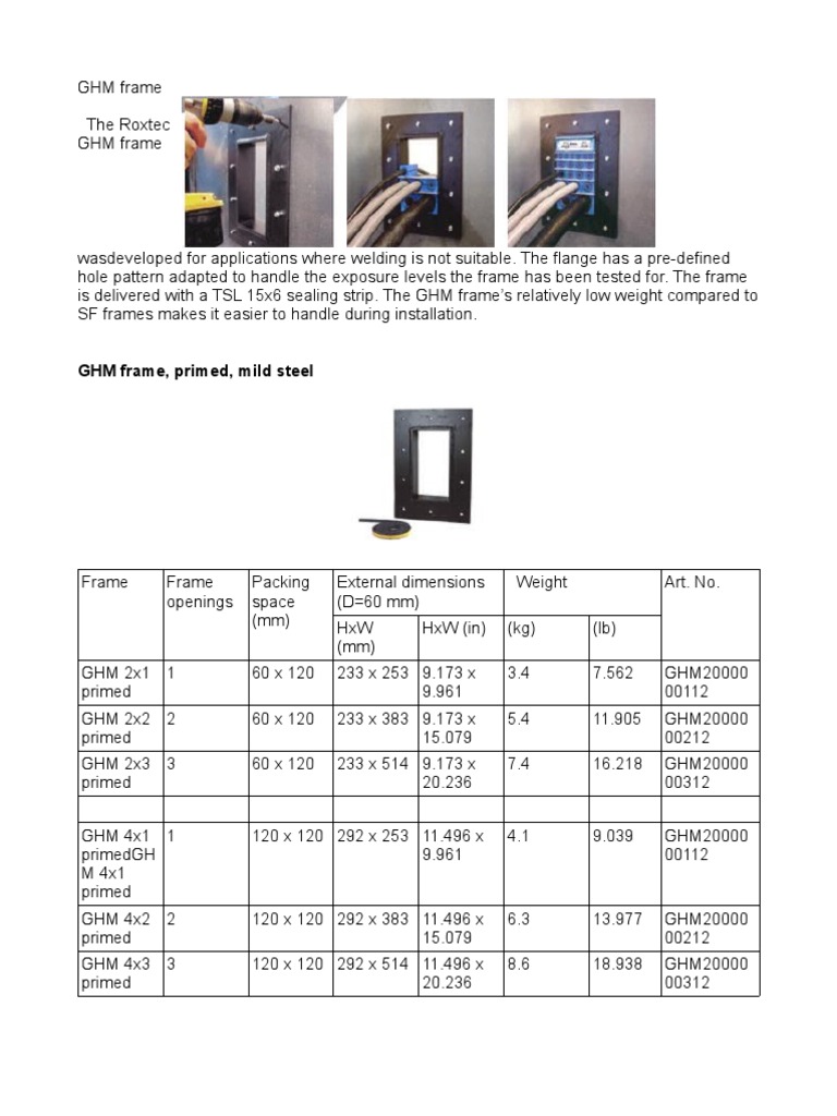 GHM Frame Specifications and Installation Guide | PDF | Technology ...