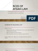 LU 3-4 Sources of Malaysian Law