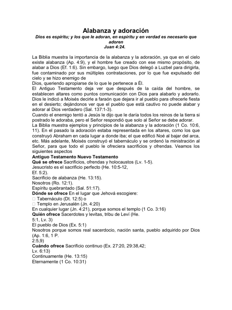 Estudio de Alabanza y Adoración | PDF | Musa | Dios