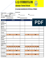 Physical Fitness Test Score Sheet