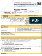 Sesion Comunicacion Identificamos Leemos Textos Informativos y Reconocemos Los Tiempos Del Verbo