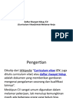 Daftar Riwayat Hidup /CV (Curriculum Vitae) Untuk Melamar Kerja