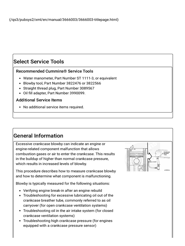 Test Blowby Cummins C Series | PDF | Internal Combustion Engine ...