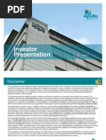 Download Apollo Hospitals Investor Presentation June2011 by Sanjit Oberai SN59353525 doc pdf