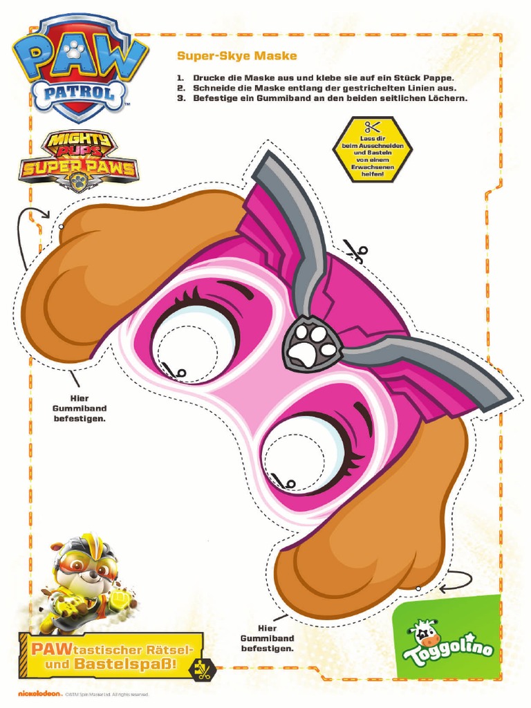 PAW Patrol Super-Skye-Maske Bastelvorlage | PDF