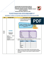 Plan de Trabajo Segunda Quincena Mayo Sexto A