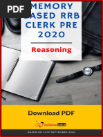 RRB Clerk Prelims 2020 Reasoning