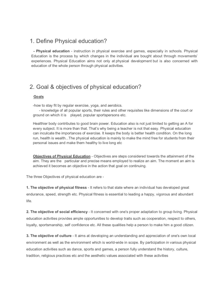 Define Physical Education | Physical Education ...