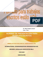 Normas de presentación de trabajos escritos en formato APA, MLA, Chicago y otros