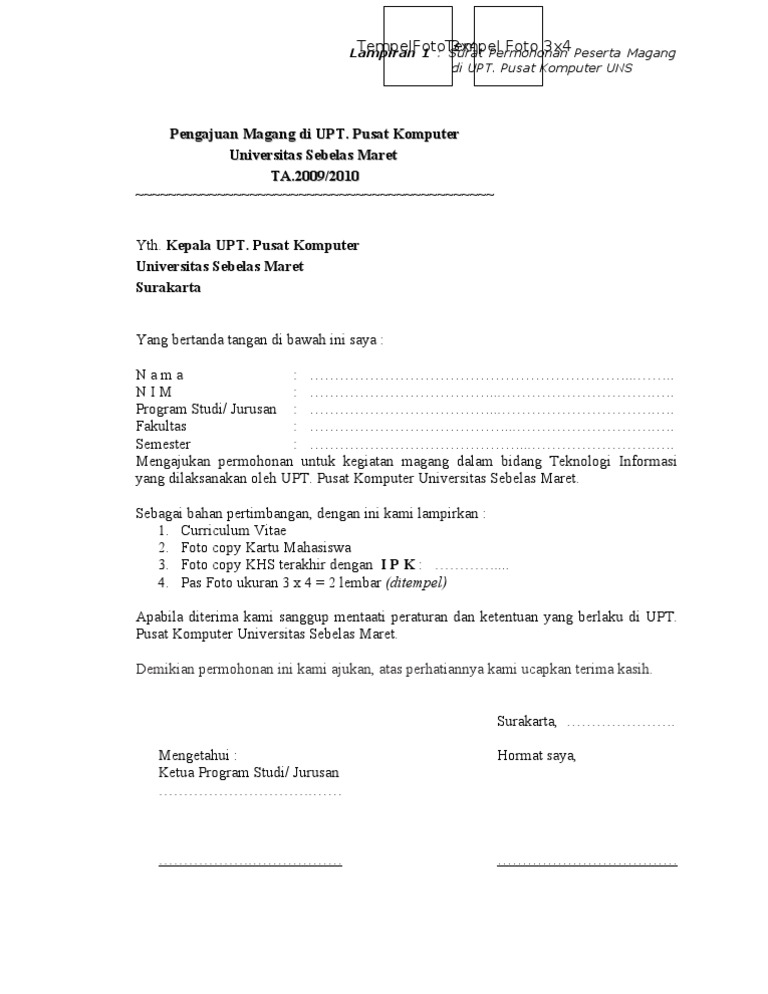 Contoh Surat Lamaran Magang Dikantor Advokat Akela Web