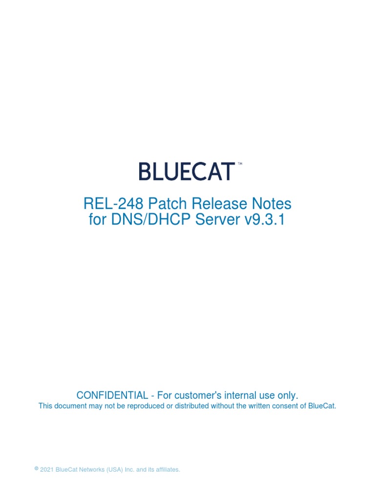 Bluecat BDDS Release Notes For REL-248 | PDF | Domain Name System ...