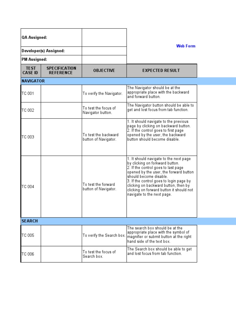 Web Form Test Cases | PDF | Cursor (User Interface) | Button (Computing)