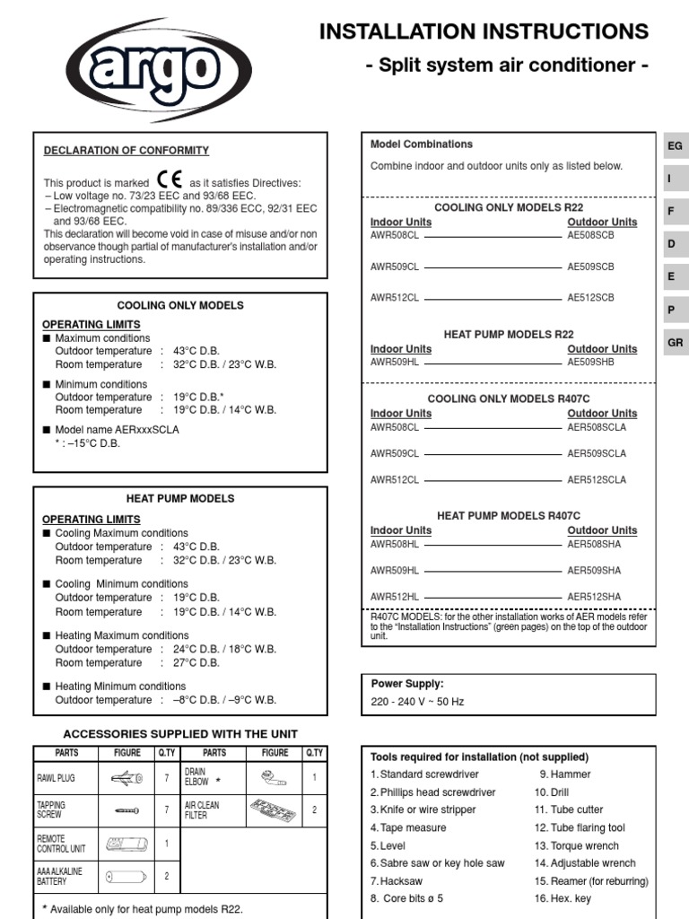 Split System AC Installation Guide | PDF | Electricity | Pipe (Fluid ...