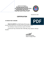 CERTIFICATION (Official Blotter Book)