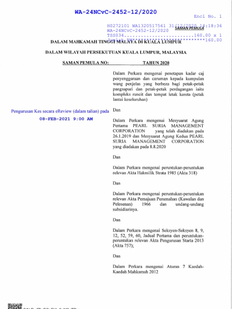 Surat Saman Pemula dan Writ Distress | PDF