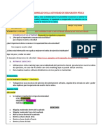 Cuadro 2 de Desarrollo de La Actividad de Educacion Fisica Secundaria