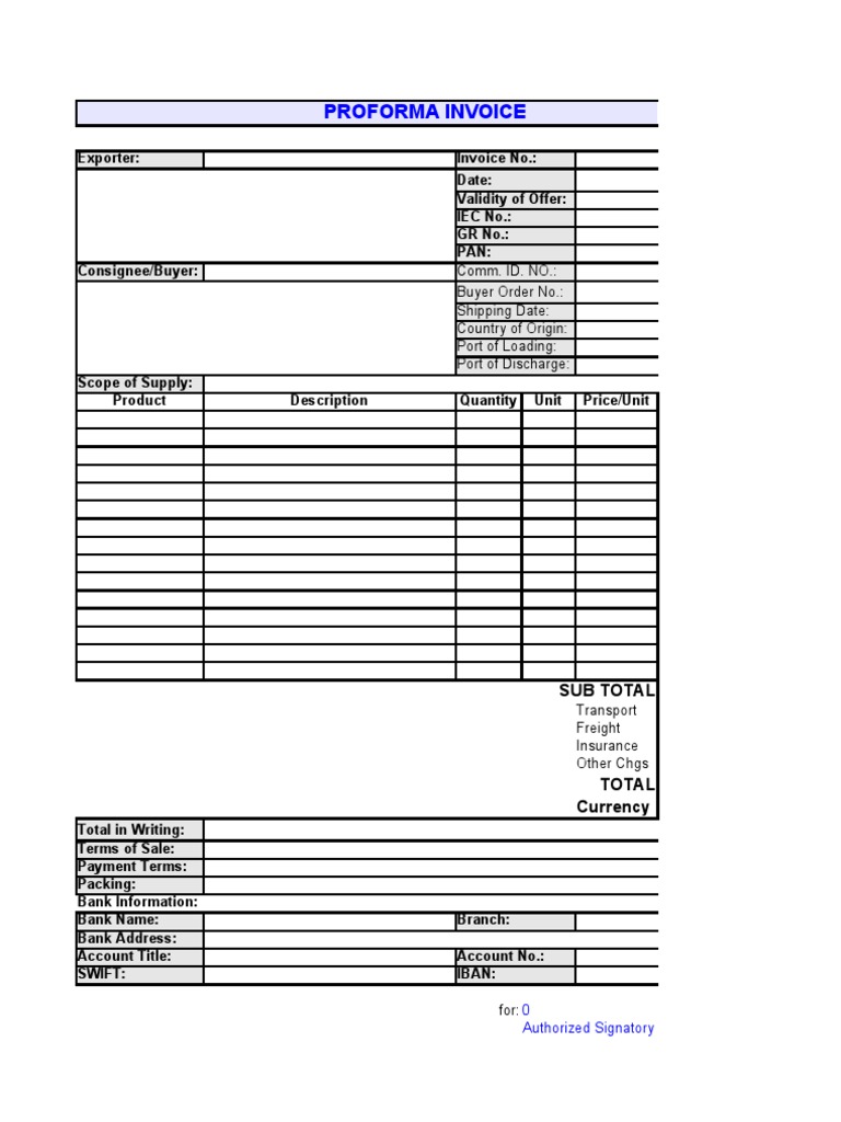 Proforma Invoice Template | PDF | Law