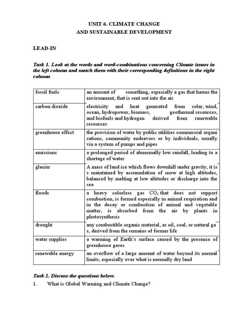 Climate Change and Sustainable Development | PDF | United Nations ...