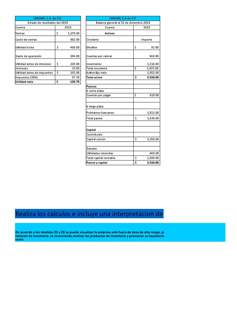 Ejercicios - 3 Analisis de Estados Financieros | PDF | Estado de ...