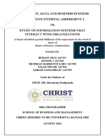 Managing It, Data and Business Systems Continuous Internal Assessment-I On Study of Information Systems That Interact With Organizations