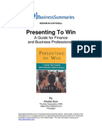 Presenting To Win: A Guide For Finance and Business Professionals