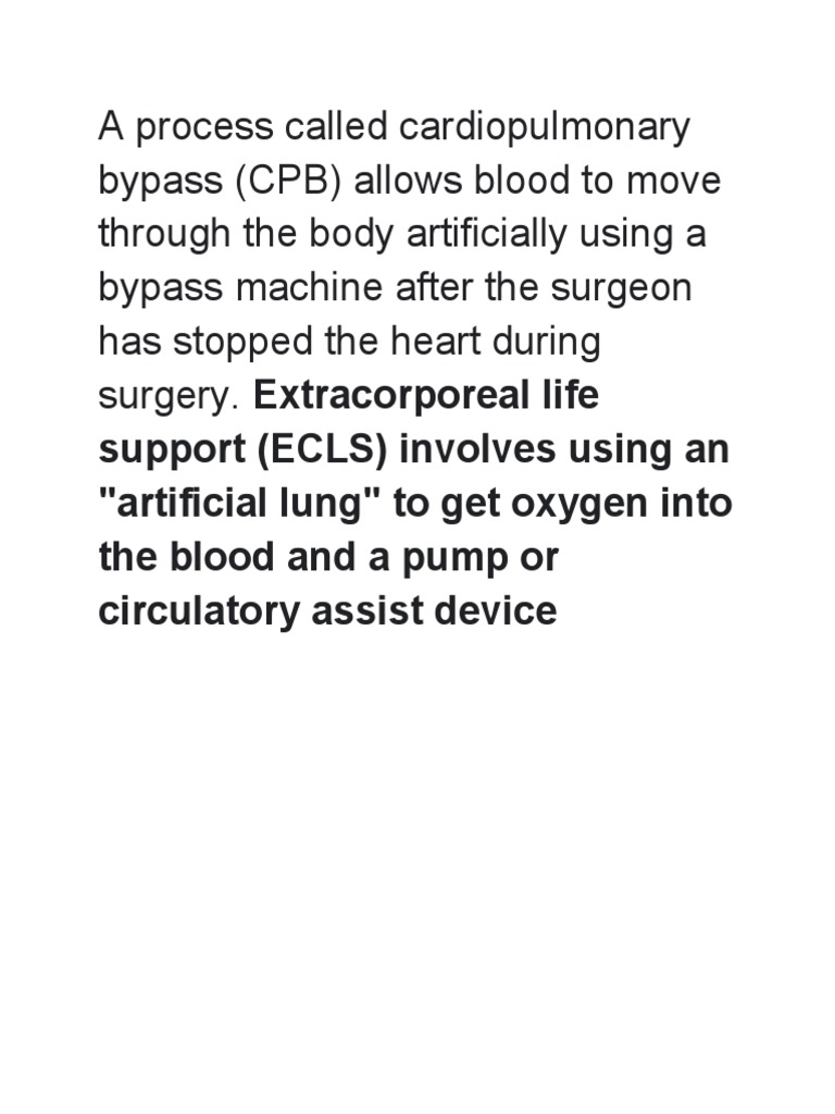 A Process Called Cardiopulmonary Bypass | PDF