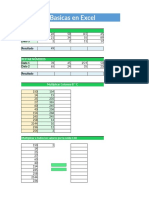 Excel EJERCICIOS de Operadores Matemáticos