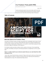 Freshers' Party Anchoring Script Guide Under 40 Characters