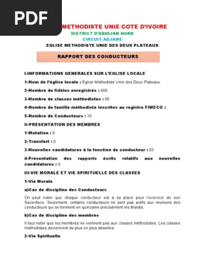 Rapport DAN 2 | PDF | Méthodisme | Jésus