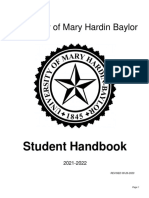 2021 22 UMHB Student Handbook