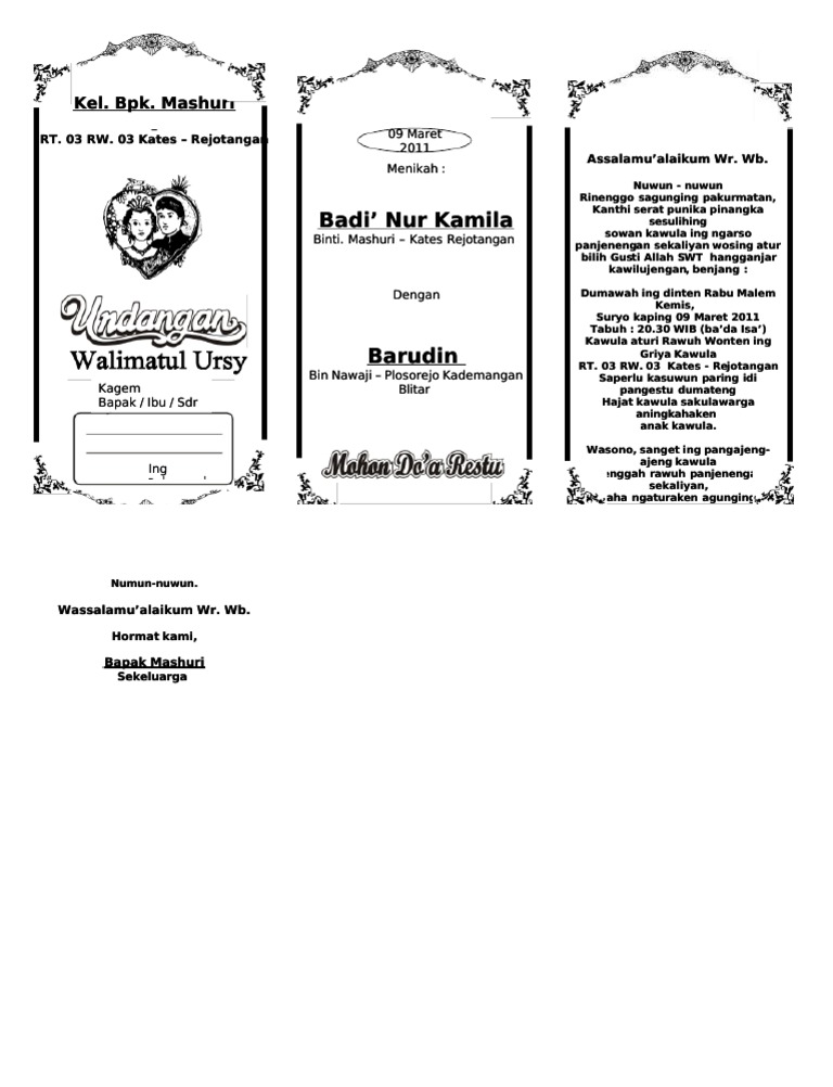 Qdoc - Tips Undangan Nikah Bahasa Jawa | PDF