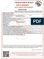 Certificado de Licença do Corpo de Bombeiros emitido para clínica em Mogi-Guacu