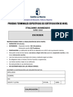 Pruebas Terminales Específicas de Certificación de Nivel: Italiano Avanzado Escribir