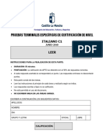 Pruebas Terminales Específicas de Certificación de Nivel: Italiano C1 Leer