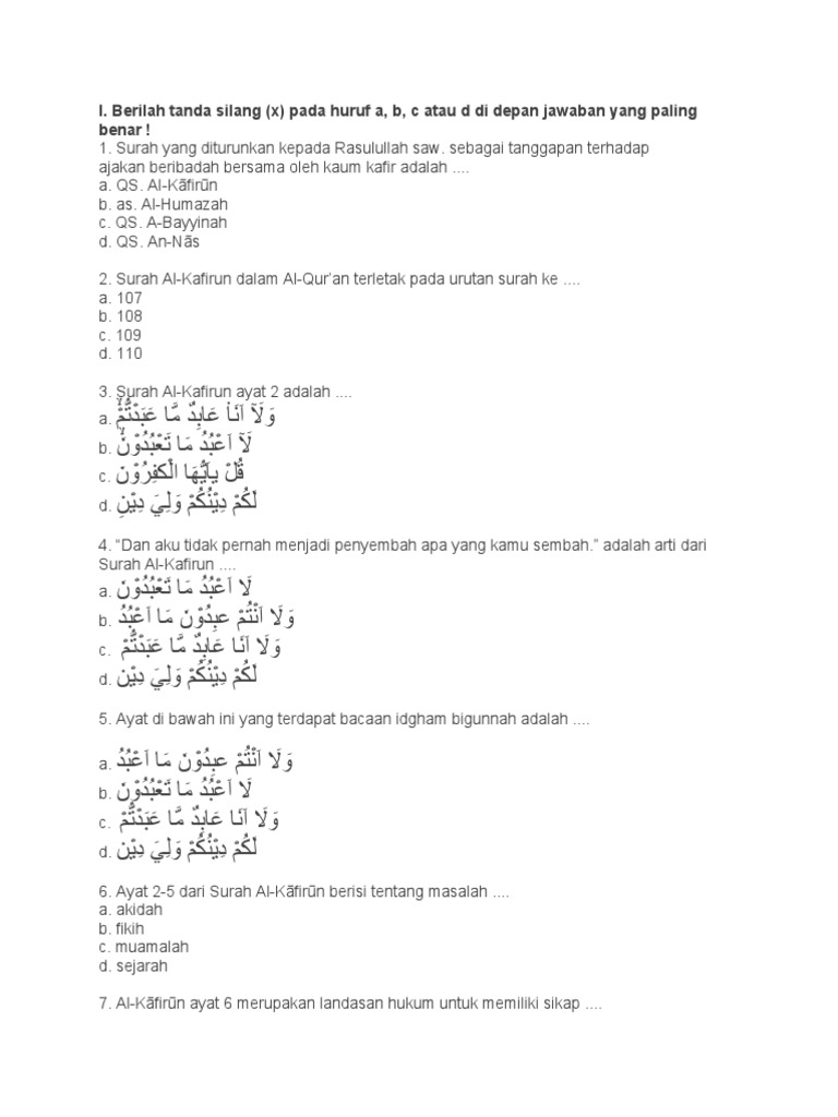 Soal Agama Kls 6 Pdf