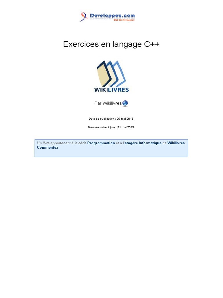 CPP Exercice Corrige Debutant | PDF | C ++ | Œuvres intellectuelles