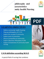 Philosophy and Characteristics of Community Health Nursing