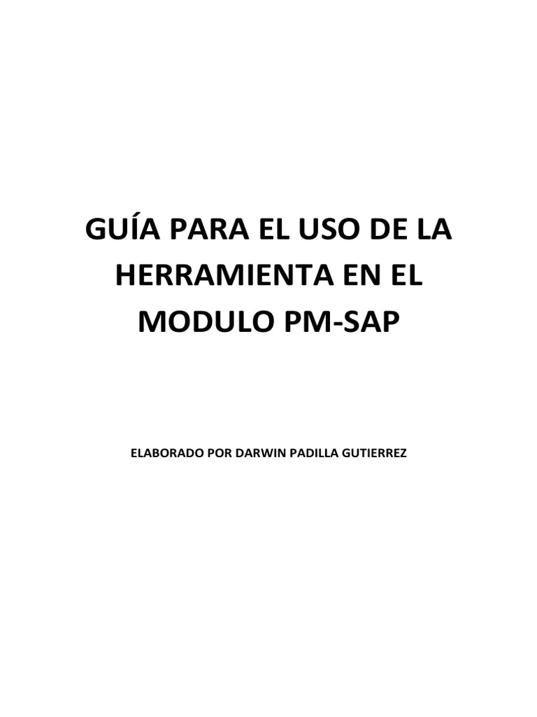 Guía de Uso del Módulo PM-SAP | PDF | Presupuesto | Electricidad