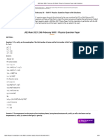 JEE Main 2021 February 26 Shift 1 Physics Question Paper With Solutions