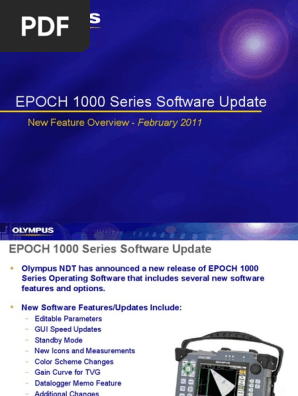 EPOCH 1000 Software Update 3-2011
